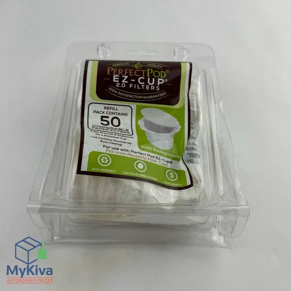 Perfect Pod Coffee Filters 50 Pack Single Serve K Cup Disposable Paper Brewing